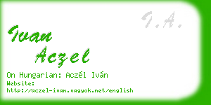 ivan aczel business card
